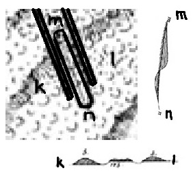 Detail through neck of Oval at Newark Earthworks Detail through neck of Oval at Newark Earthworks from Squier-Davis drawing.