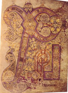 Book of Kells, Chi Rho Page. PD.