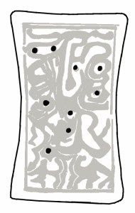 Numbers are indicated on the Bainbridge Tablet by the placement of the dots in the image.