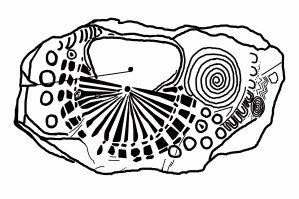 Knowth Kerbstone 15. Sketch by B.L. Freeborn.